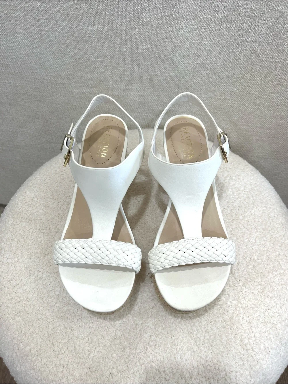 Kenneth Cole White Clinton Wedge